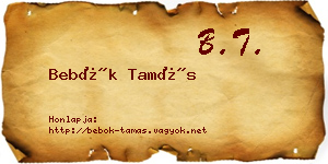 Bebők Tamás névjegykártya