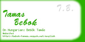 tamas bebok business card
