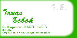 tamas bebok business card